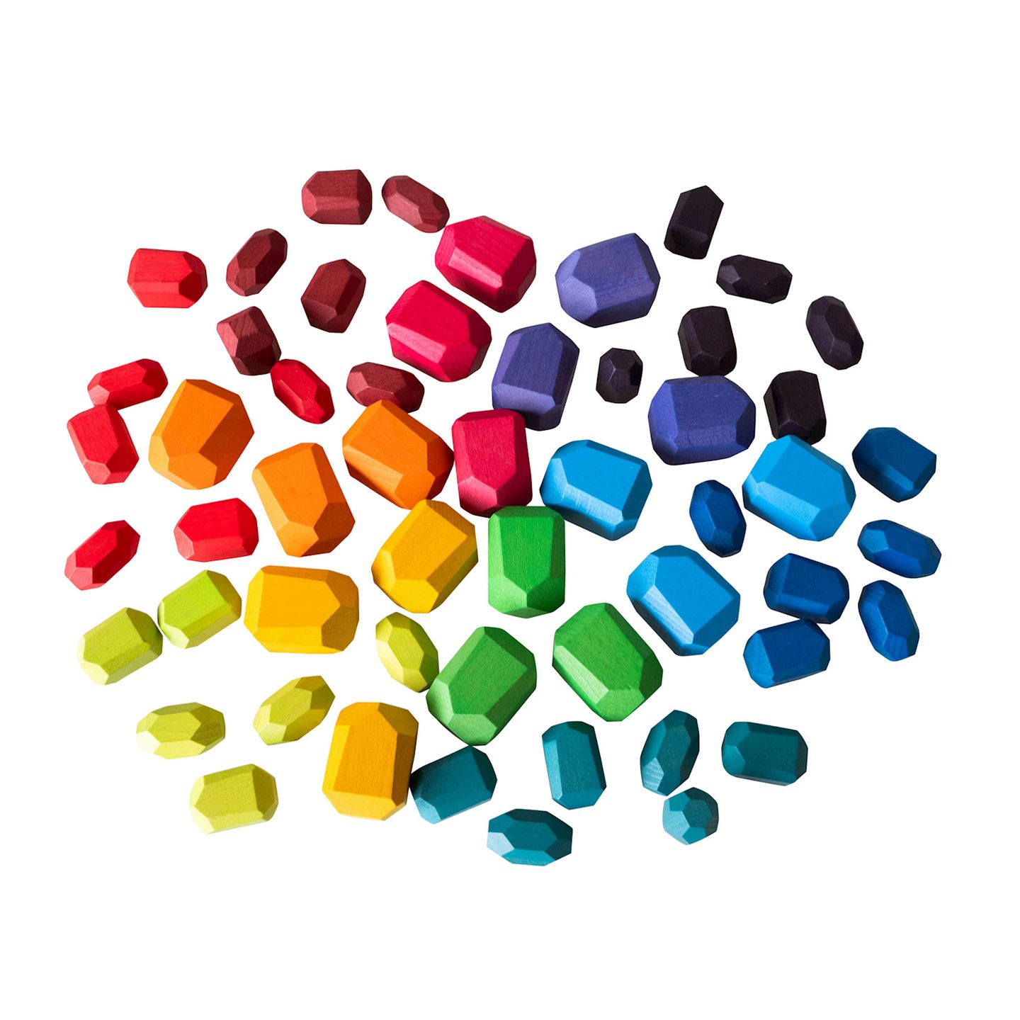 Holz Edelsteine Regenbogen 54 Stk.