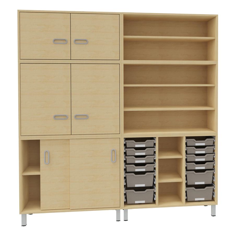 Pureo Doppeltürenschrank Furnier, B 100 x H 50 x T 42 cm
