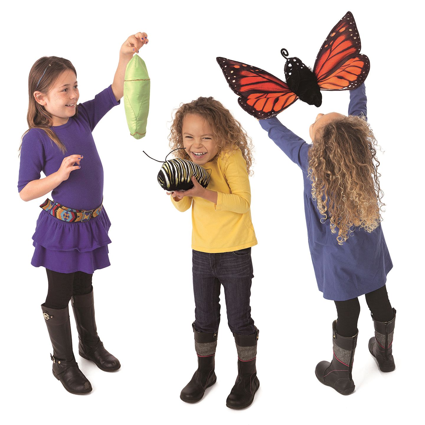 Schmetterling Metamorphose Handpuppe 56 cm