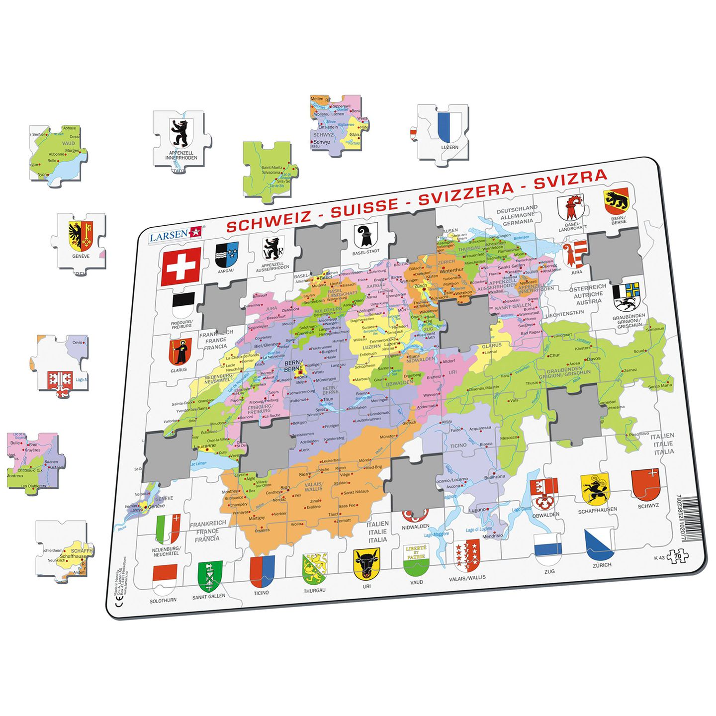 Kantone der Schweiz, Puzzle 70 Teile