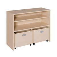 Schrank mit hohen Sockelnischen inkl. 2 hohen Rollkästen und 2 Einlegeböden, B 102 x H 80 x T 40 cm