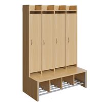 Spindgarderobe mit hoher Tür, 4 Plätze, Tür rechts angeschlagen, Griff links, B 110 x H 160 x T 55cm