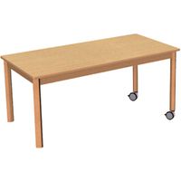 Rechteck-Tisch, B 120 x T 80 cm, mit Rollenmix
