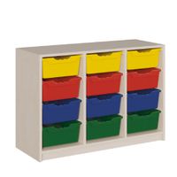 ErgoTray Regal mit Sockel, 12 hohen Boxen, B 105 x H 80 x T 40 cm