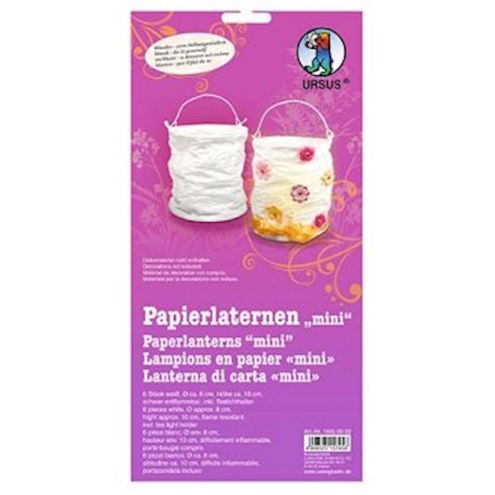 Papierlaternen mini natur, 6 Stk.