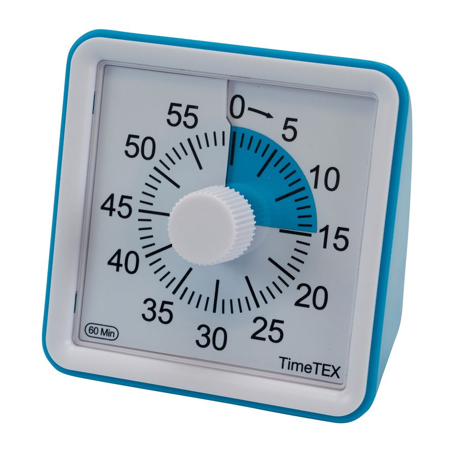 Zeitdauer-Uhr lautlos compact blau