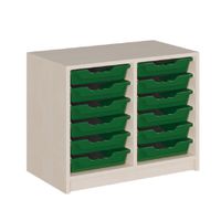 ErgoTray Regal mit Sockel, 12 flachen Boxen, B 70,5 x H 60 x T 40 cm