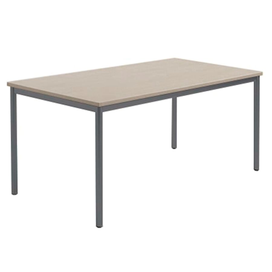 Rechtecktisch MODO, B 160 x T 80 cm, Eiche geölt, Gestellfarbe RAL 7021 schwarzgrau