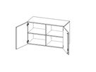 Aufsatzschrank mit 2 Türen abschliessbar, mit Mittelwand, B 120 x H 72 x T 40 cm