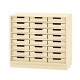 410.006.033K - Schrank mit 24 Eigentumskästen, mit Sockel, B 90 x H 80 x T 40 cm, Dekor