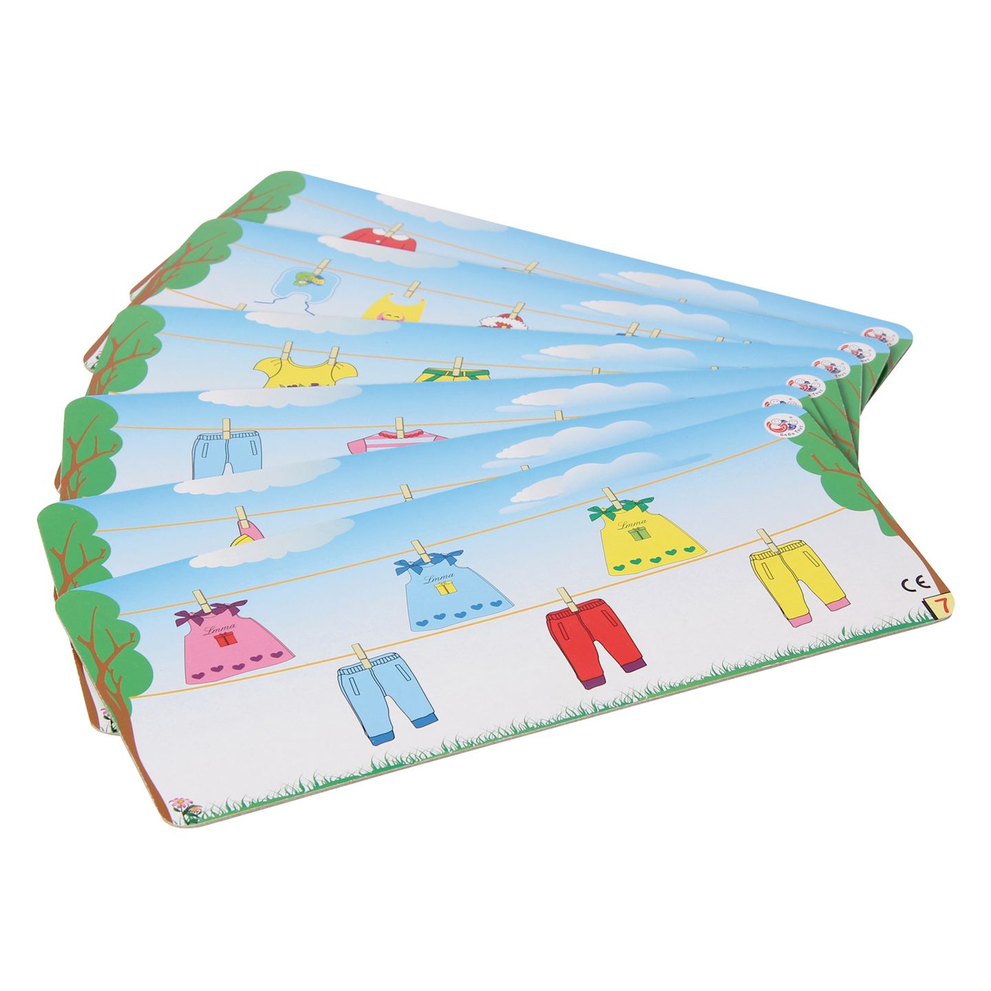 Zuordnungsspiel Wäscheleine