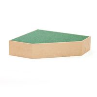 Eckpodest klein mit Linoleumbelag, B 85 x H 20 x T 85 cm