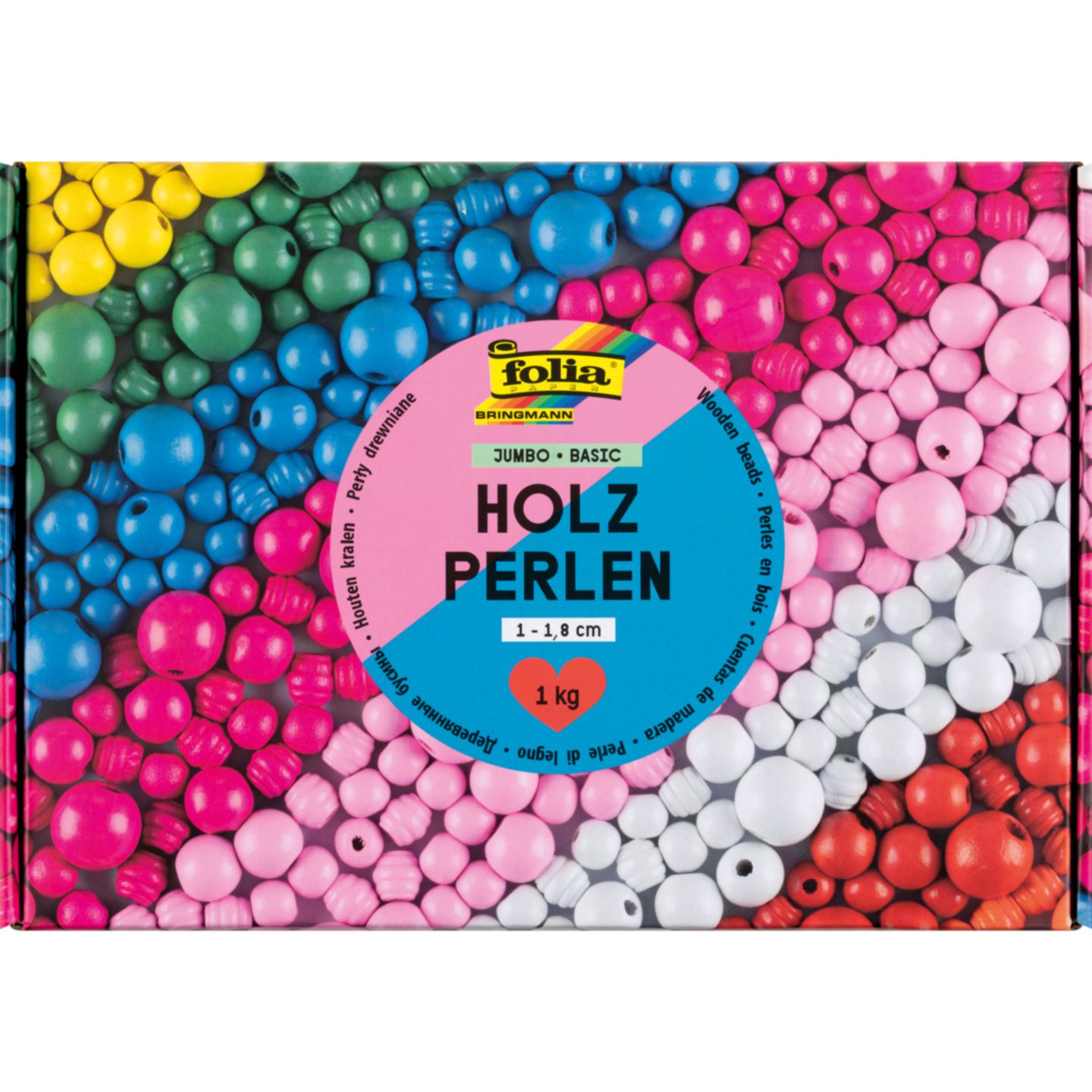 Holzperlen Basic Jumbo. 1 kg
