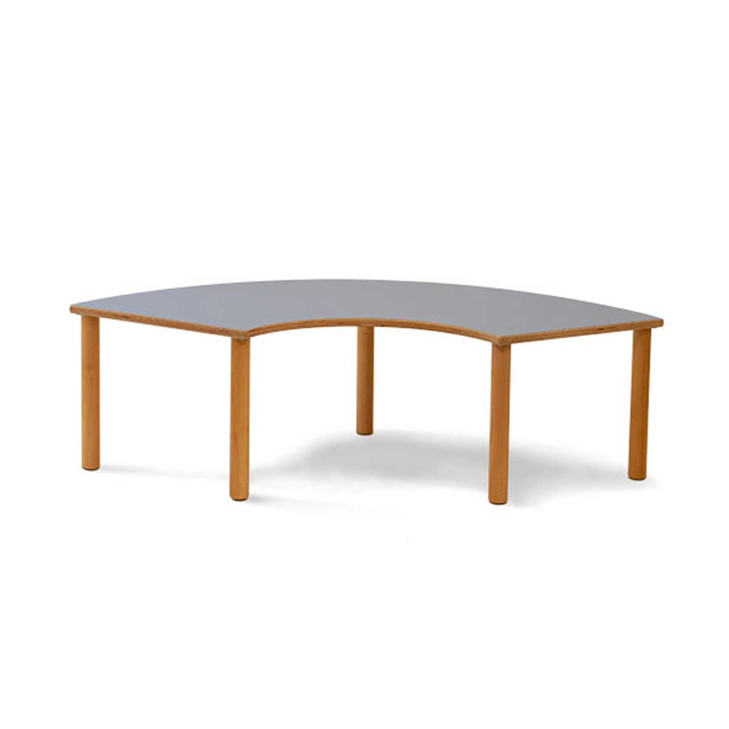 Allround-Tisch Drittelkreis, B 173,2 x H 57,5 x T 80 cm, HPL-Belag, Gleiter