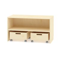 Bausteinschrank mit zwei Bausteinwagen und 1 Einlegeboden, Dekor, B 100 x H 55 x T 40 cm