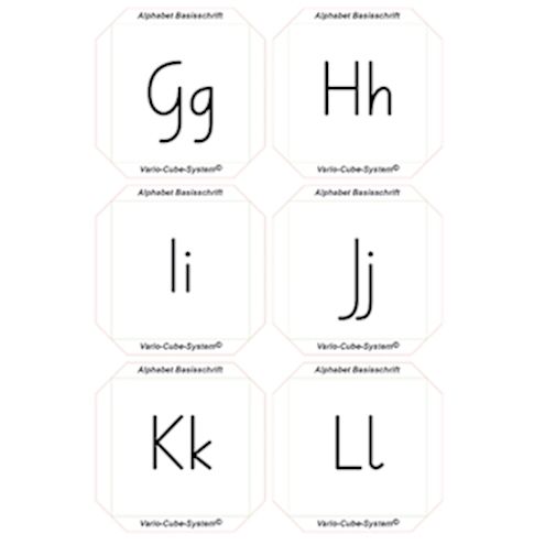 Einsteckkarten Alphabet Basisschrift, 5 Bogen