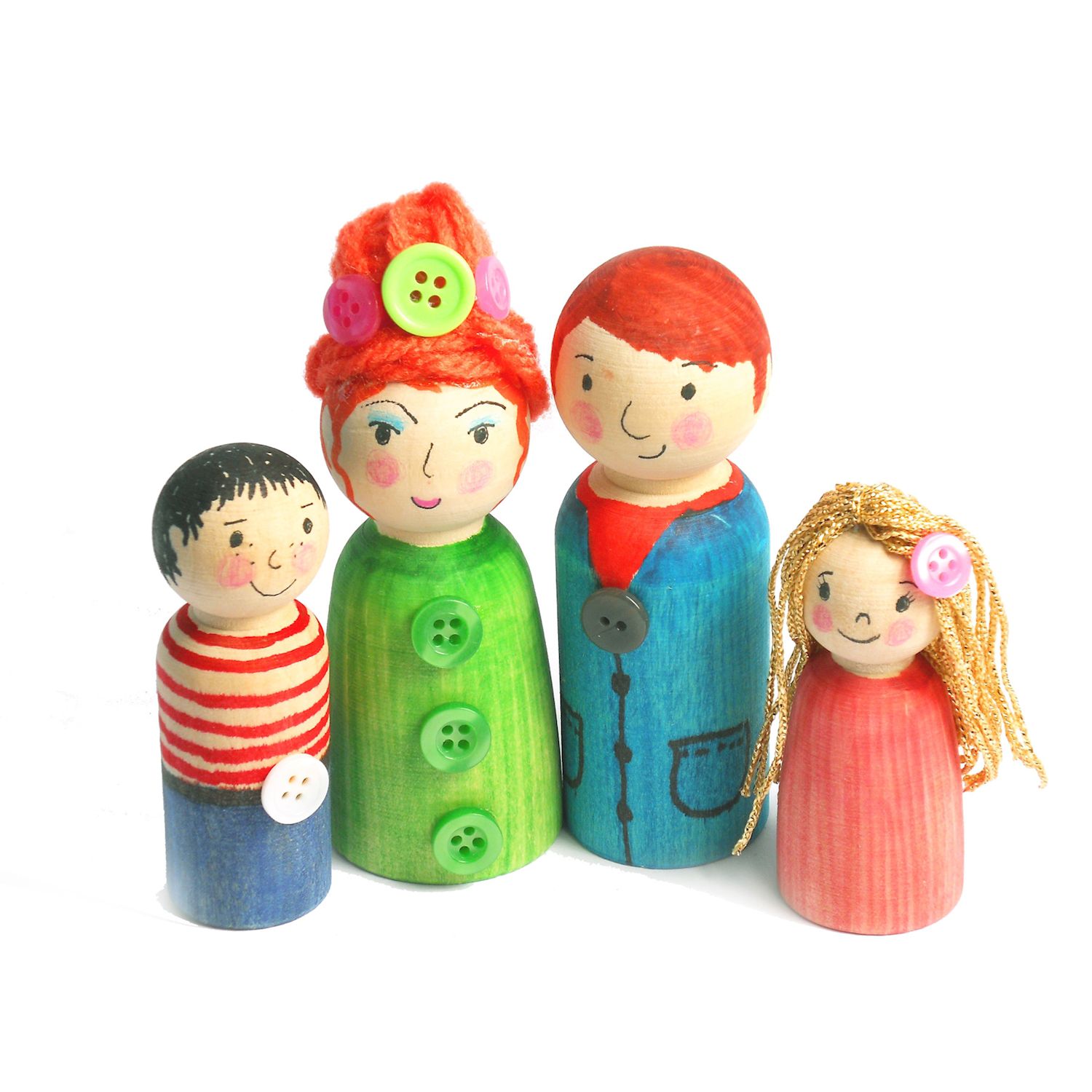 Familie aus Holz, 8 Stk.