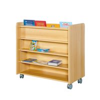 Wendebibliothek doppelseitig mit 7 Ablagen, fahrbar, B 102 x H 94 x T 50 cm