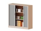 Schrank mit Rollo, Sockel und 2 Einlegeböden, abschliessbar, B 120 x H 118 x T 40 cm