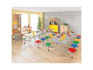 12er-Tisch-Sitz-Kombination rechteckig, Tischhöhe 66 cm Sitzhöhe 36 cm