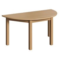 Halbrundtisch, B 120 x 60 cm mit Massivholz-Gestell und Schichtstoffplatte, Buche