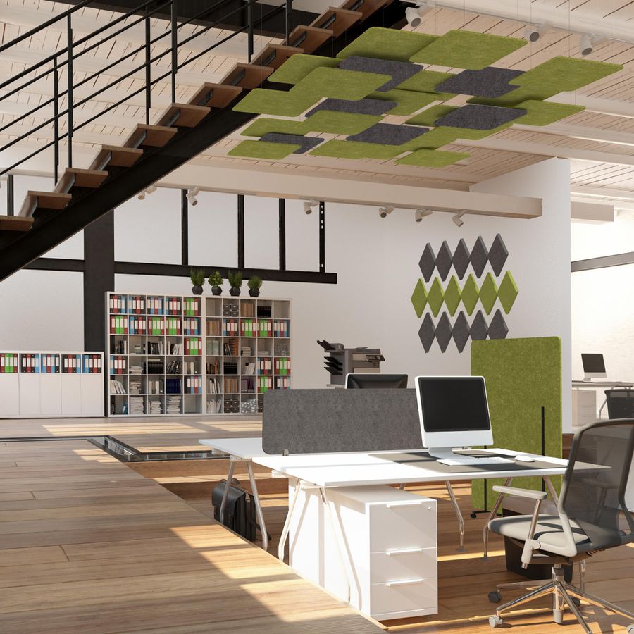 Akustikpaneele in Hexagon-Form