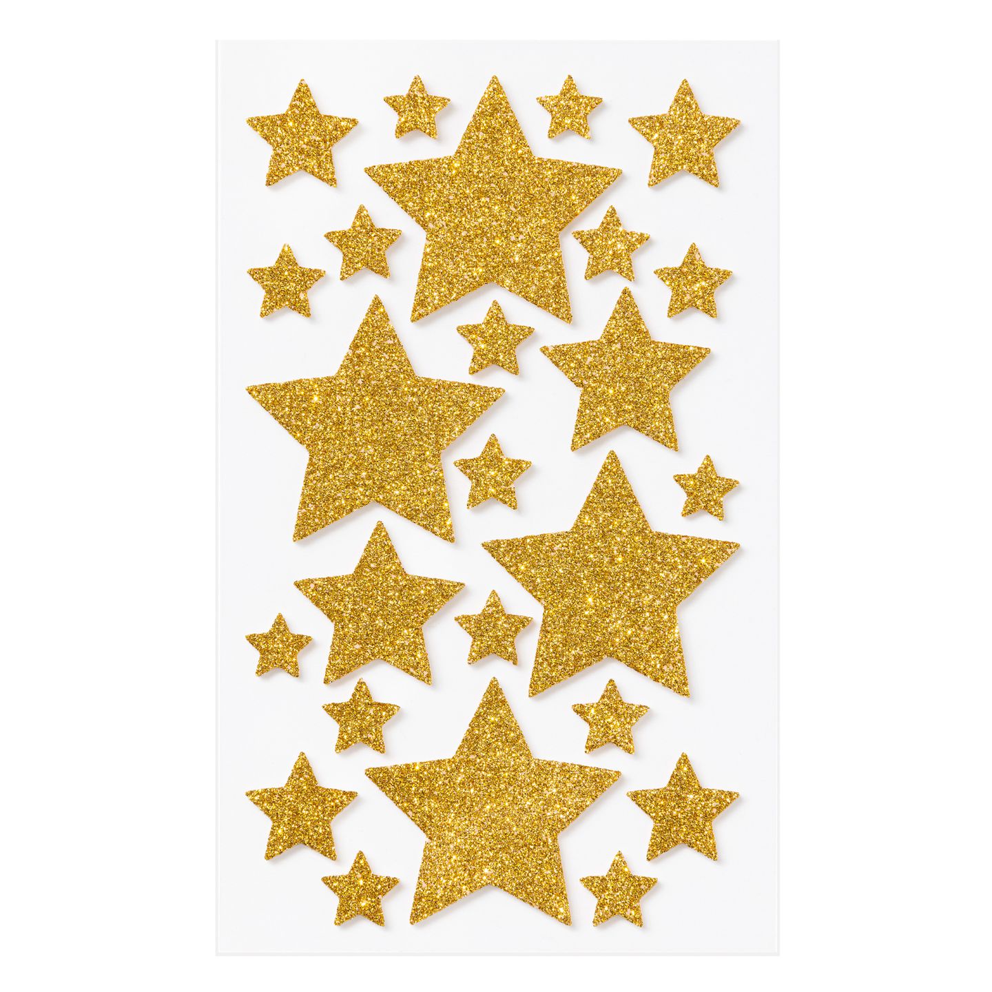 Moosgummi Glitter-Sticker Sterne selbstklebend, 50 Stk.