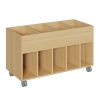 Büchertrog fahrbar mit 9 Fächern, B 110 x H 64 x T 50 cm