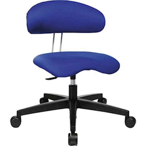 Ortho-Erzieher:innenstuhl mit Rückenlehne mit Stoffbezug, Sitzhöhe 34-47 cm