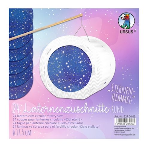 Laternenzuschnitte rund Sternenhimmel, 24 Stk.