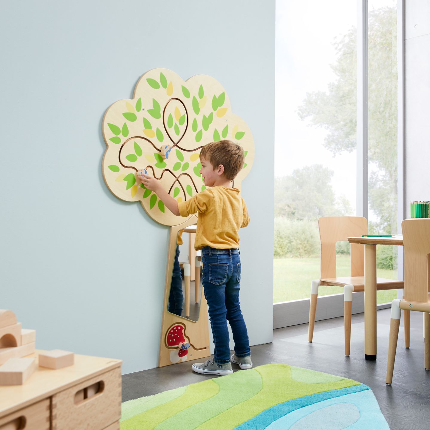 Applikation Baum mit Spiegel, B 91,8 x H 147,5 cm