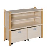 460.001.679K - Stollenregal mit hoher Sockelnische, 2 Rollkästen, 1 Einlegeboden, B 106 x H 80 x T 40 cm