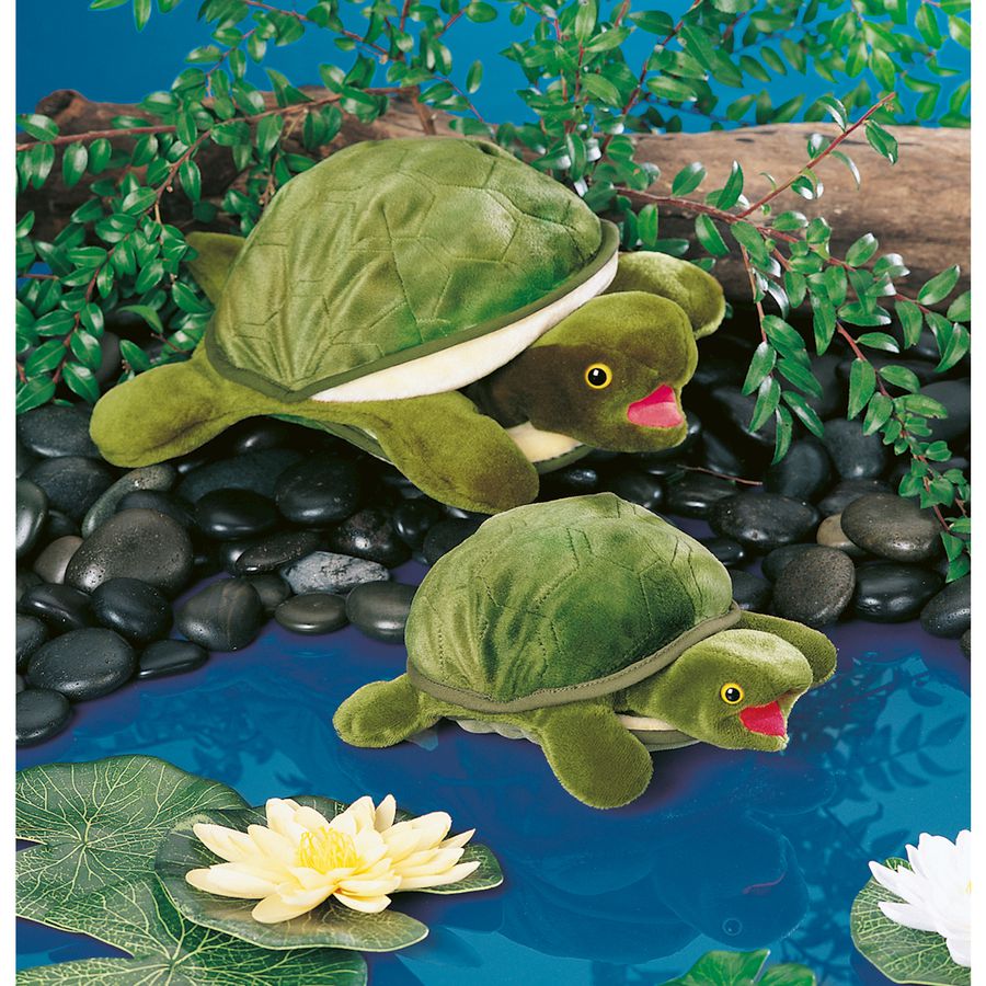 Kleine Schildkröte Handpuppe 25 cm