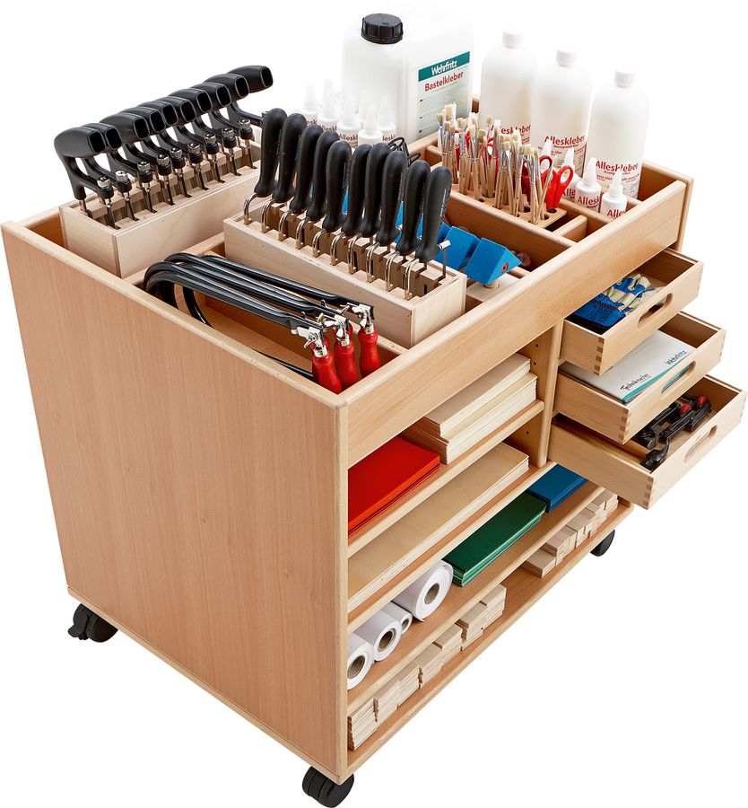 Atelierwagen in Buche, B 81 x H 76 x T 60 cm