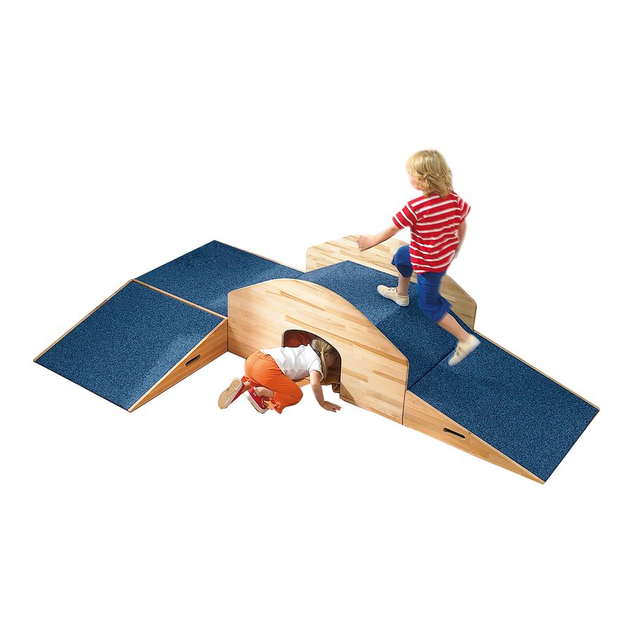 Niedriges Quadrat-Podest-Rampe mit Teppichbelag, B 78,8 x H  22 x T 78,8 cm