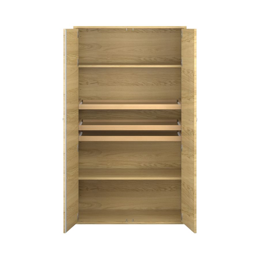 Pureo Materialschrank mit Doppeltüren, mit Rollböden, Furnier, B 100 x H 175 x T 60 cm