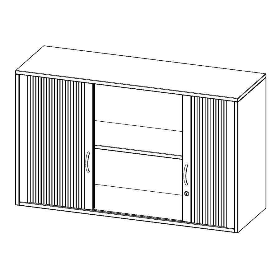 Aufsatzschrank mit Rollo und 1 Einlegeboden, abschliessbar, B 100 x H 72 x T 50 cm