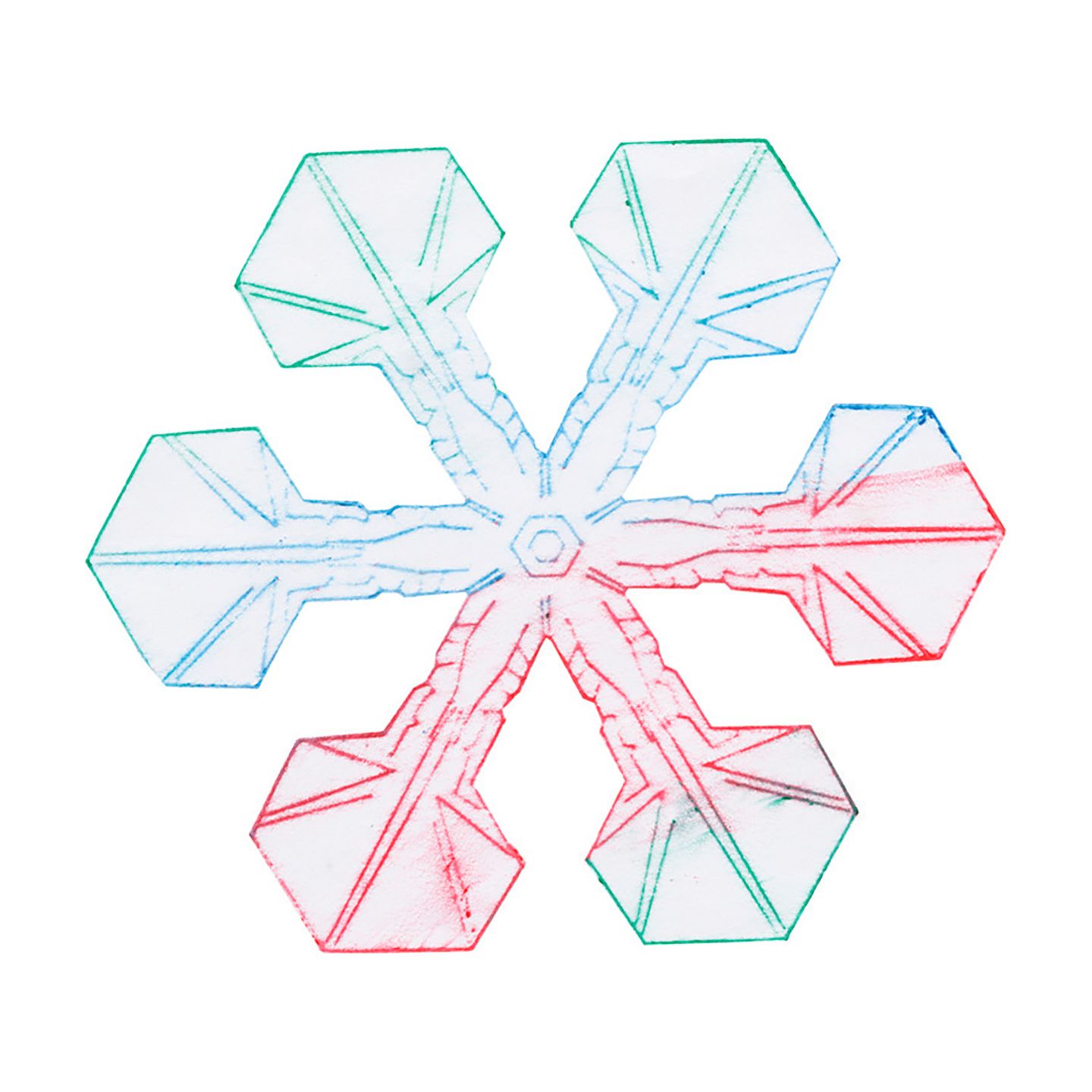 Rubbel-Platten Schneeflocken, 6 Stk.