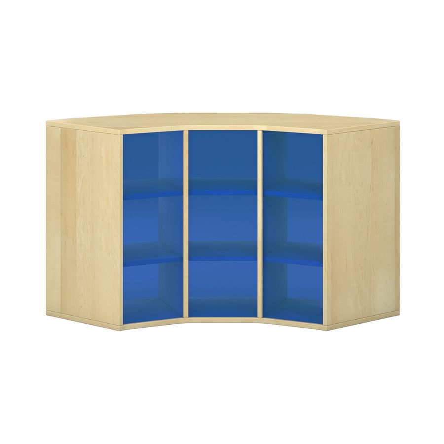 Pureo Regalschrank 90° offen Furnier, mit Acrylrückwand, 1 Einlegeboden, B 136,4 x H 75 x T 57,1 cm