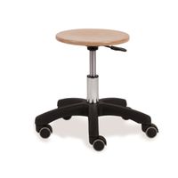 Hocker mit Holzsitz, Ø 30,5 cm, SH 34-42 cm
