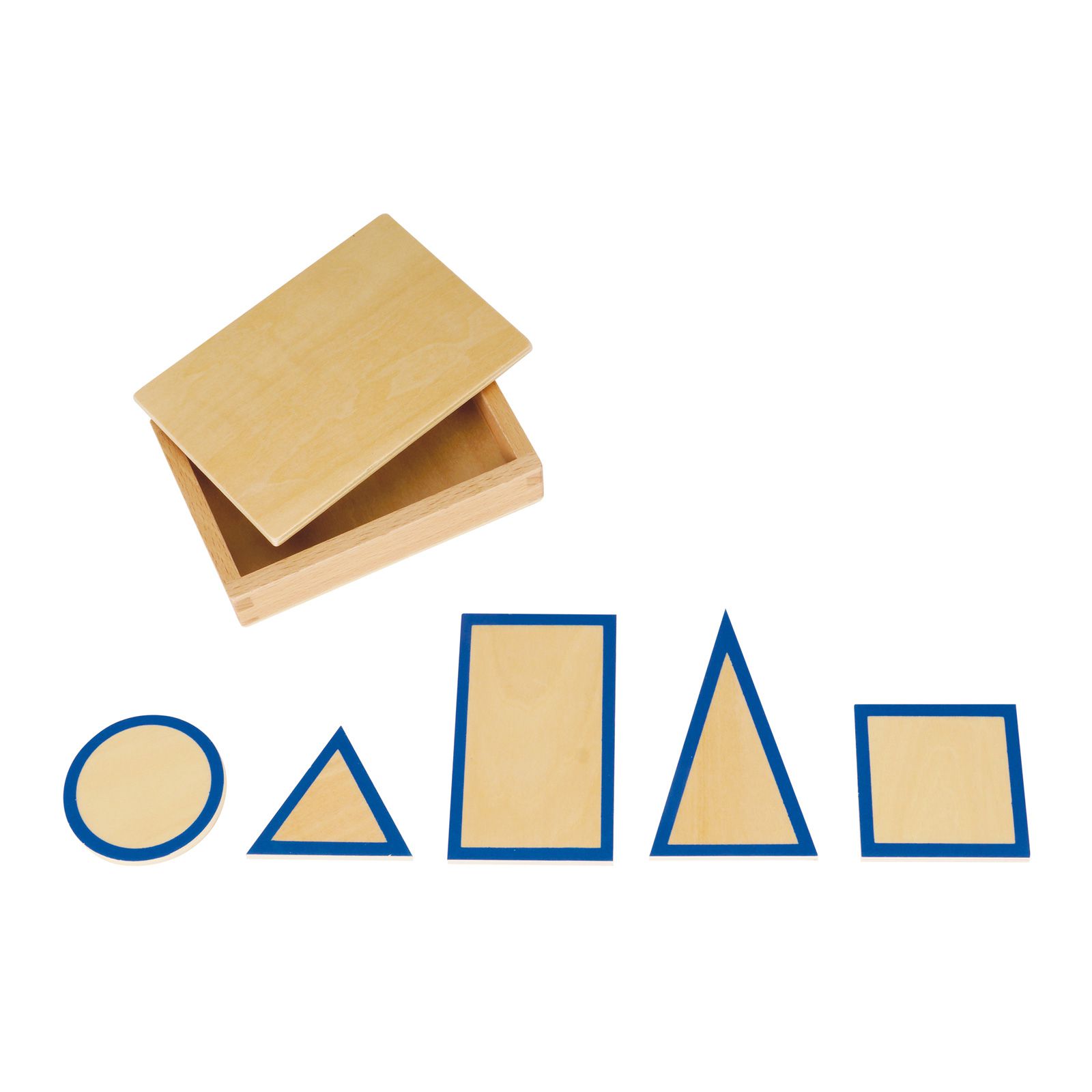 Geometrische Grundtäfelchen im Kasten