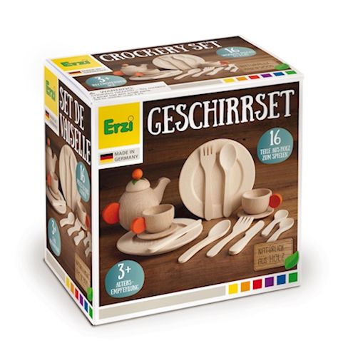 Geschirrset natur, 16 Teile