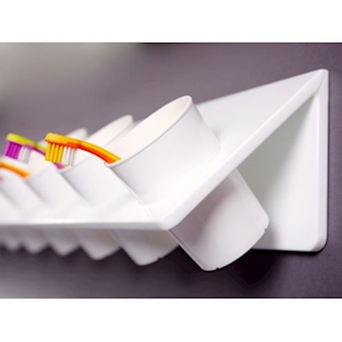 Zahnputzbecherleiste aus Plexiglas weiss