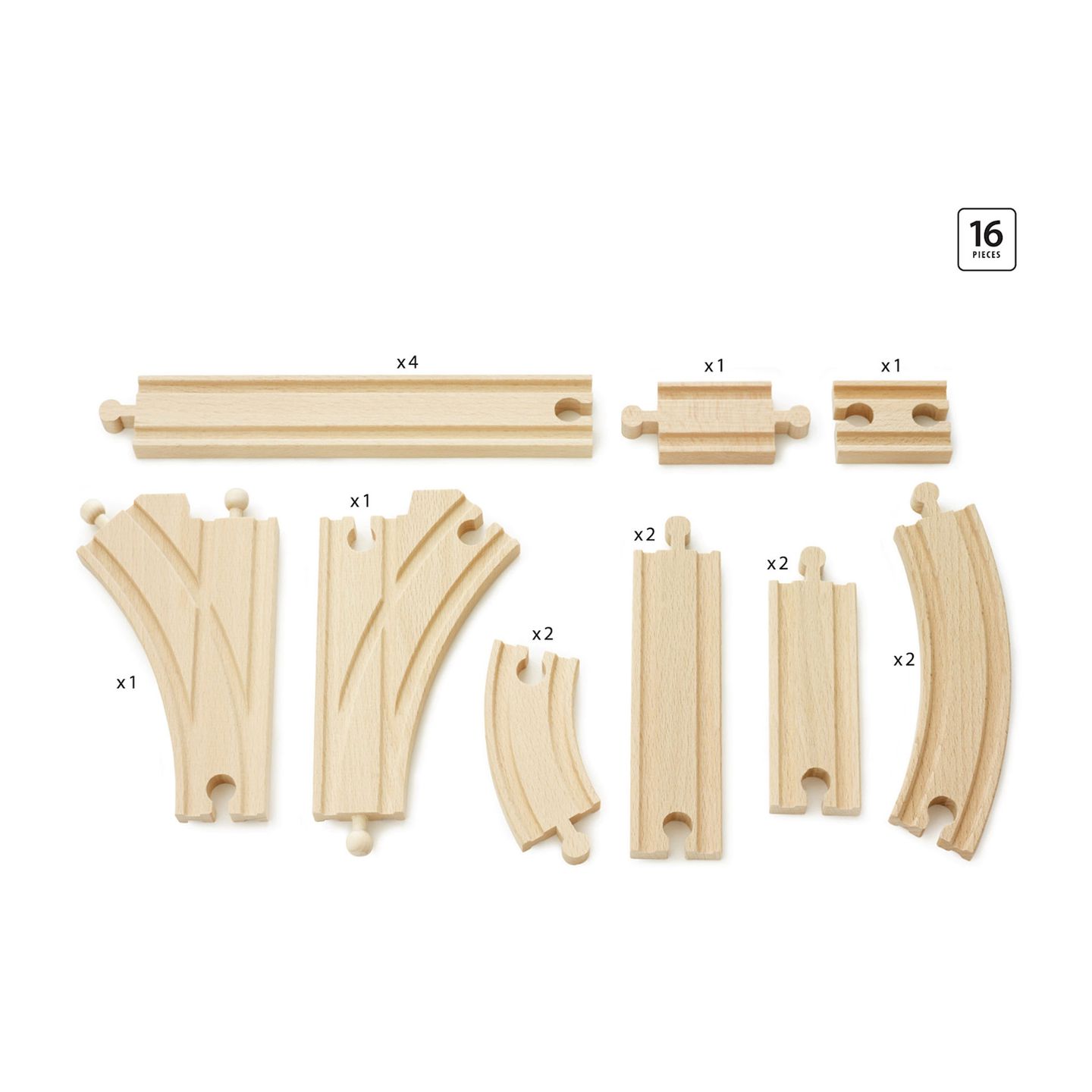 Mittleres Schienensortiment, 16teilig