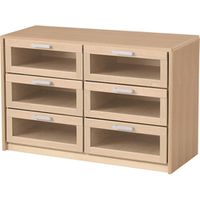 Breiter Materialschrank Forminant Dekor mit 6 Acryl-Schubkästen, B 100 x H 64,4 x T 39,4cm