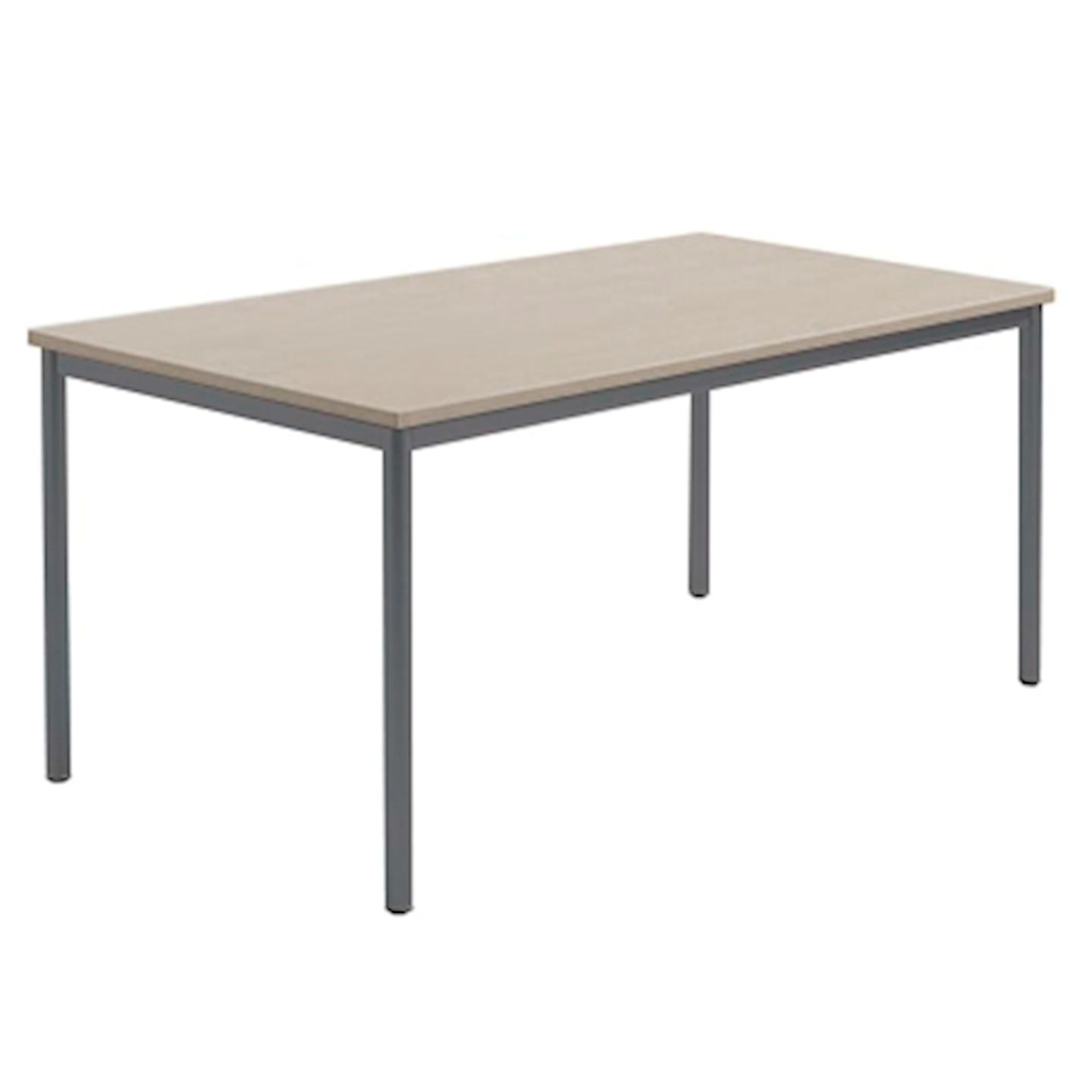Rechtecktisch MODO, B 160 x T 80 cm, Eiche geölt, Gestellfarbe RAL 7021 schwarzgrau
