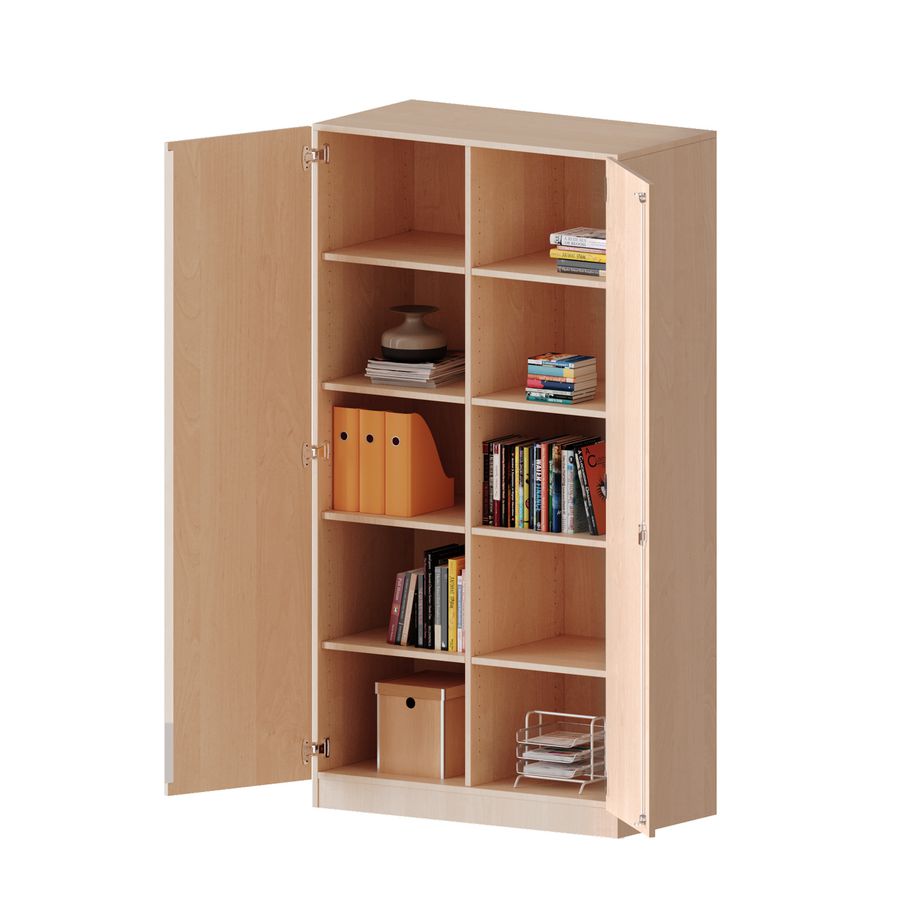 Doppeltürenschrank mit Sockel, Mittelwand, 8 EBs, Türen abschliessbar, B 120 x H 190 x T 40 cm