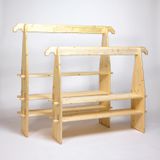 112.400.400 - Mobil-Gestell mit 3 Regalen H. 135 cm, geölt