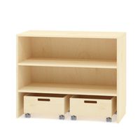Bausteinschrank mit zwei Bausteinwagen und 1 Einlegeboden, Dekor, B 100 x H 80 x T 40 cm