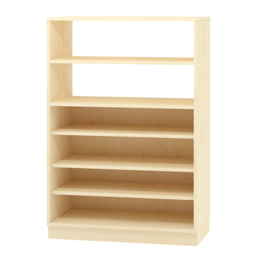 Materialschrank offen mit Acryl-Rückwand halbhoch Dekor, B 90 x H 130 x T 40 cm